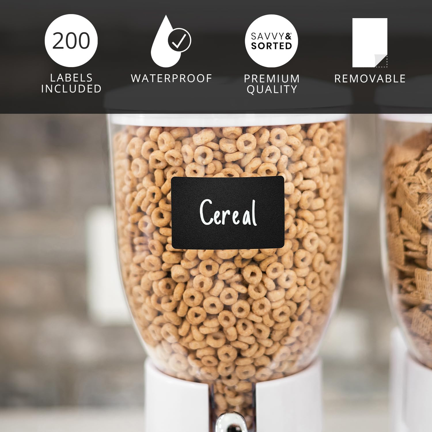 200 Chalkboard Labels for Jars, Chalkboard Stickers Chalk Label for Containers, Pantry Label for Storage Bins, Labels for Organizing, Glass Bottles, Removable Bin Stickers image number 3