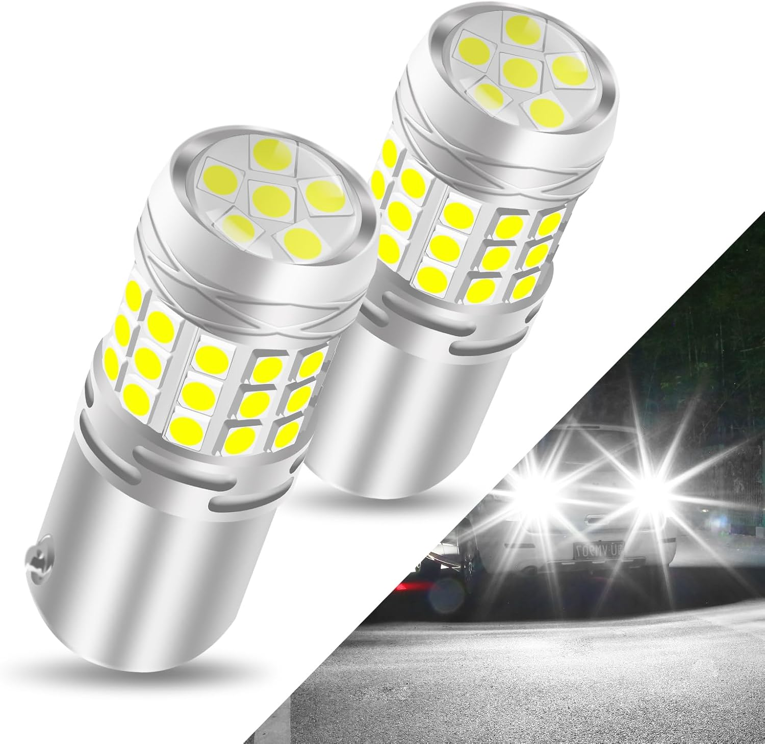 Kaidengzhe 1157 LED Light Bulbs, 42SMD 3030 Chipsets BAY15D P21/5W Light Bulb Tail Lamp for Car Trailer Truck Replacement P21/5W LED Brake Light Bulb Plug & Play 21W/18W Bipolar, Xenon White, 2 PCS image number 6