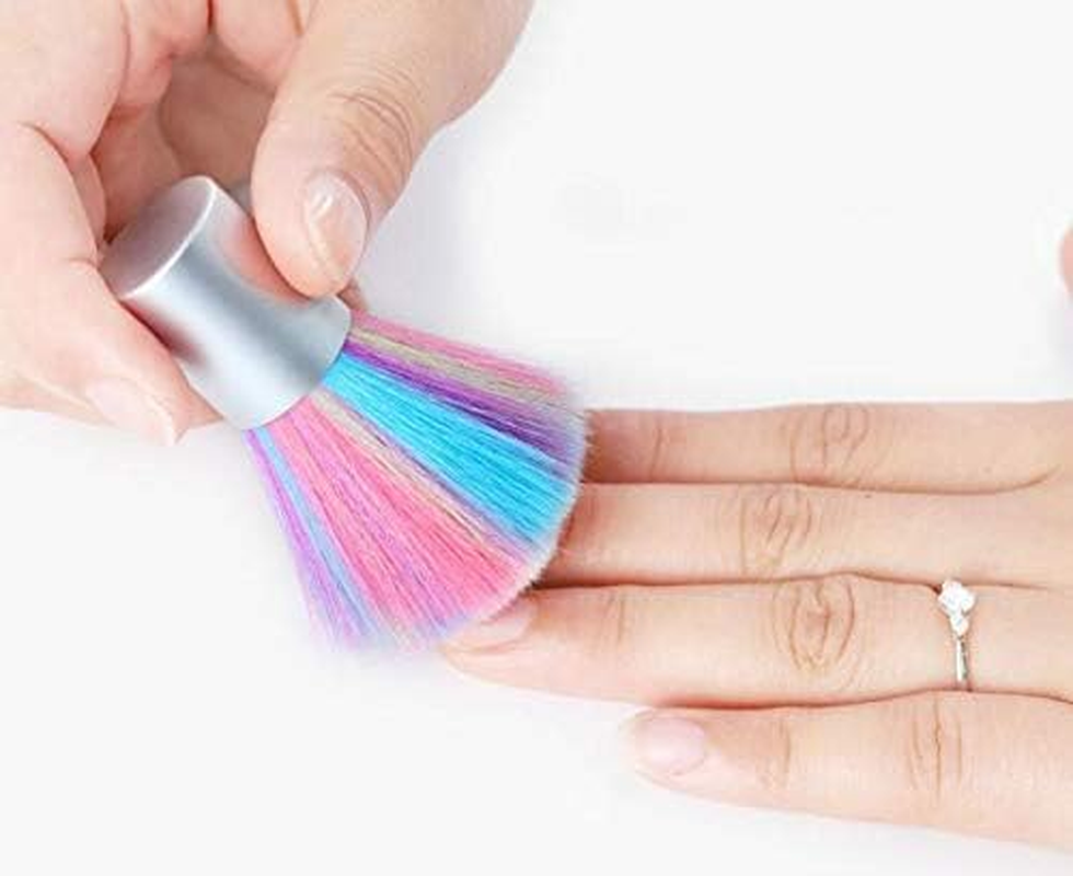 WOIWO 1PCS Rainbow-Colored Nail Art Brush Nail Dust Brush UV Gel Nail Cleaning Brush Nail Dust Brush image number 5