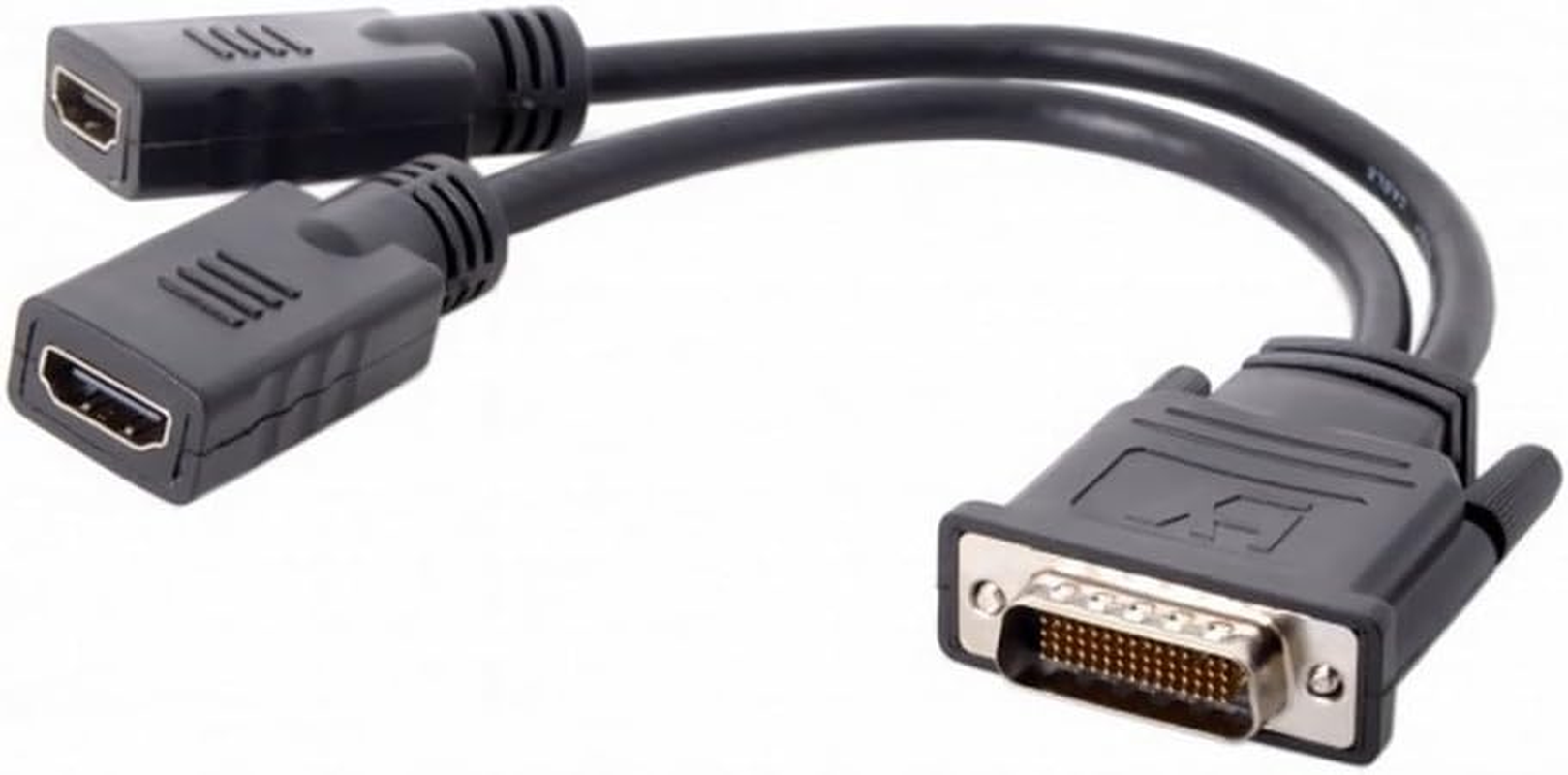 Cablecc Dms-59Pin Male to Dual HDMI 1.4 HDTV Female Splitter Extension Cable for PC Graphics Card DB-025-026-027-028-033-LIST DMS to HDMI+HDMI - Black Dual Dvi image number 3