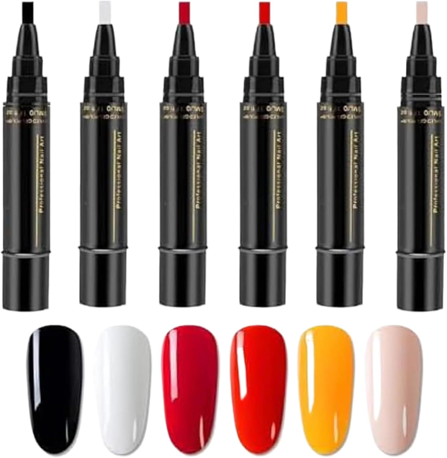 Nail Polish Pens for Women | Quick-Dry Nail Polish Art Pens 6 Colors,No UV Gel Toe Nail Polish Painting Kit for Women Teen Girls Manicure
