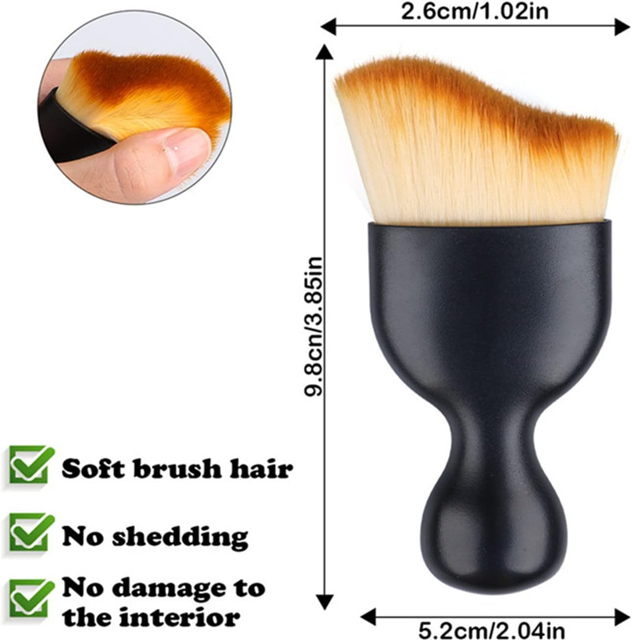 Car Detailing Brush, Car Cleaning Brushes, Car Interior Cleaning Tools Brush, Soft Bristles Detailing Brush, Dust Removal Brush, Dirt Dust, Clean Brushes for Car (Pack of 3) image number 2