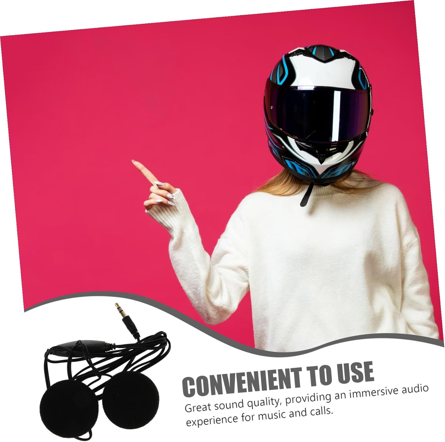 Gatuida Motorcycle Helmet Earphone Headphones with Mic 3.5Mm Wired Headset for Rider Gps Navigation Communication Compatible with Motorbike Helmets image number 1