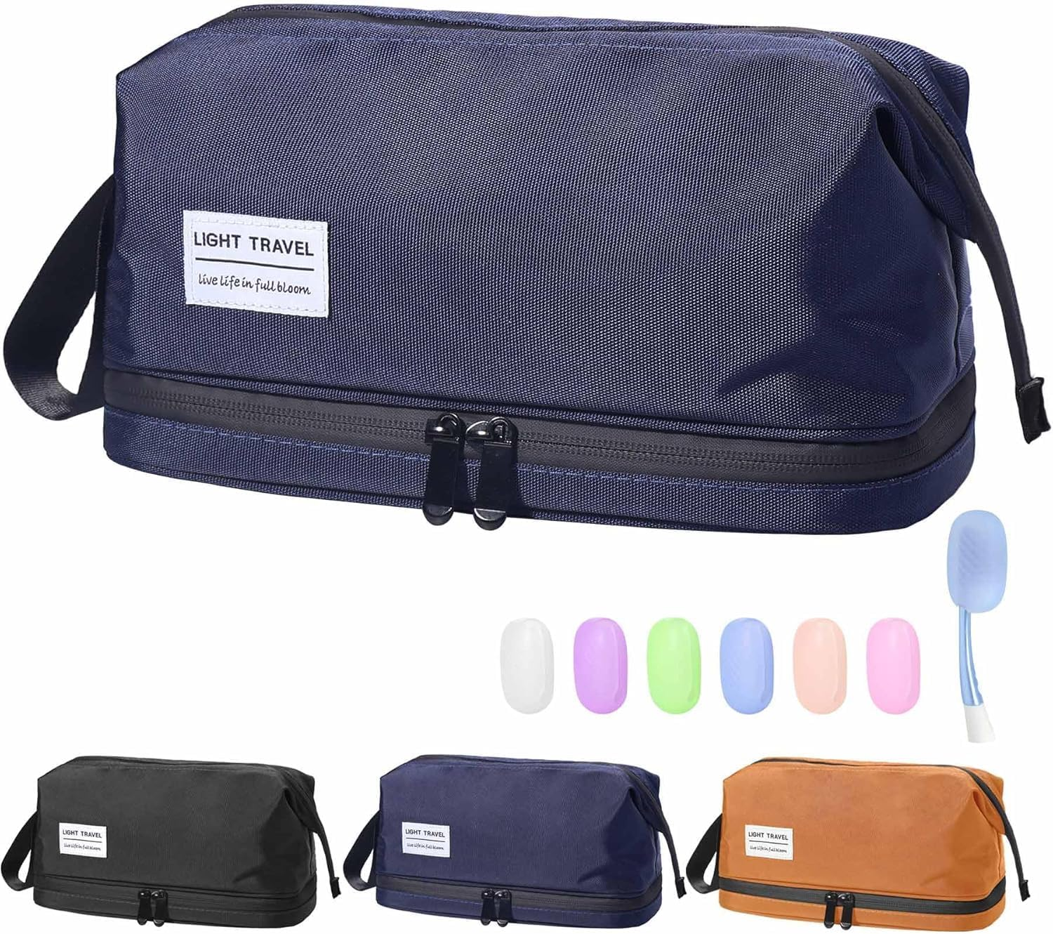 Toiletry Bag for Men,Water Resistant Double Layer,Organizer with Toiletry Cup Large Capacity for Travel near and Far