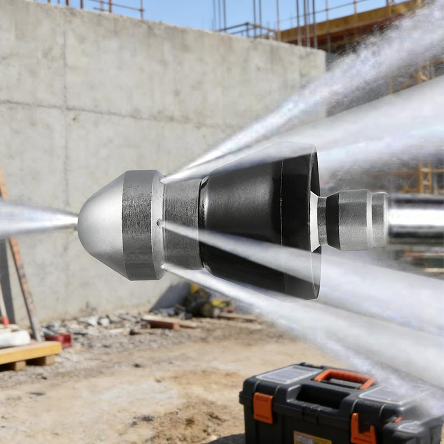 2025 Sewer Cleaning Tool - High Pressure Nozzle with Drain Augers for Sewer Pipe Dredging Cleaning and Pipe Unclogging Drain Clog Remover Pipe Cleaner image number 1