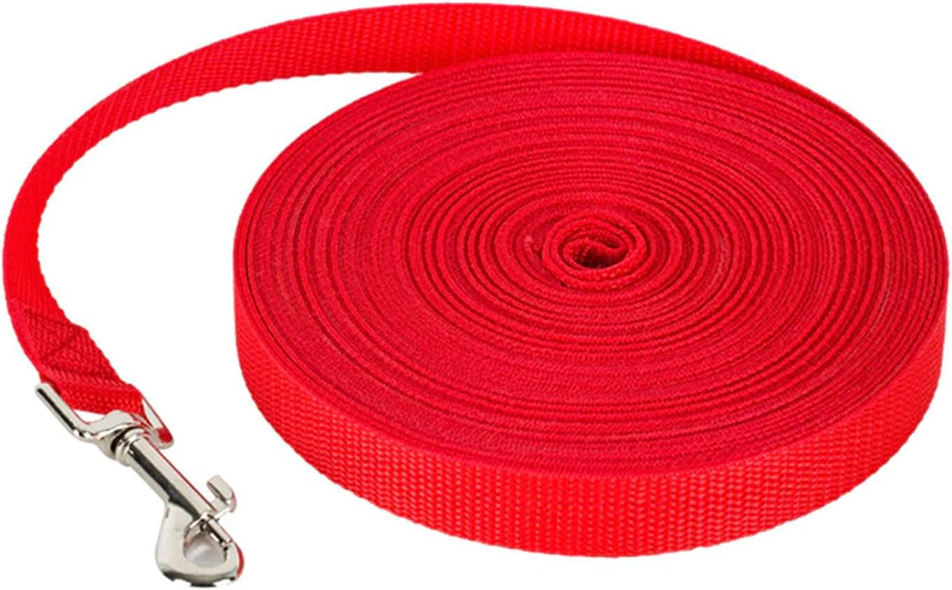 15M Long Dog Lead for Training & Outdoor &ndash; Lightweight Nylon Dog Leash with 360&deg; Tangle-Free Swivel Hook, Waterproof for Recall, Hiking, Camping (Blue)