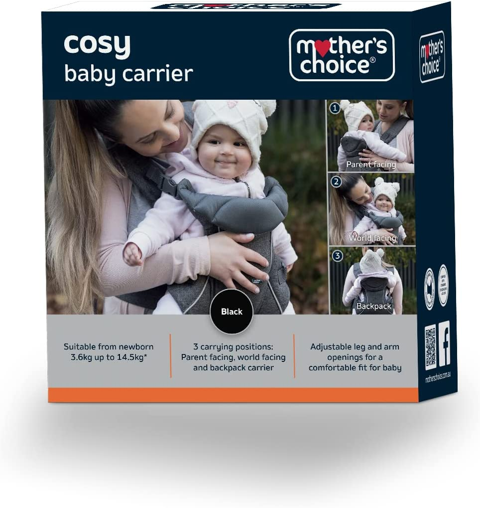 Mother'S Choice Cosy Baby Carrier, Carry Newborn Toddler with Lumbar Support, Face In, Face Out and Backpack, Padded Adjustable Shoulder Straps, All Day Comfort image number 3