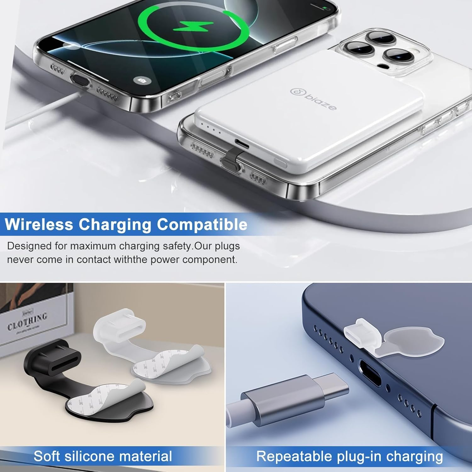 USB C Dust Plug 7 Pack USB Type C anti Dust Cover USB C Dust Caps Port Anti-Lost Charging Port Protectors for Tablets Iphone 17/16/15 plus Pro Max Samsung (Typec Dust Cap/Black) image number 3