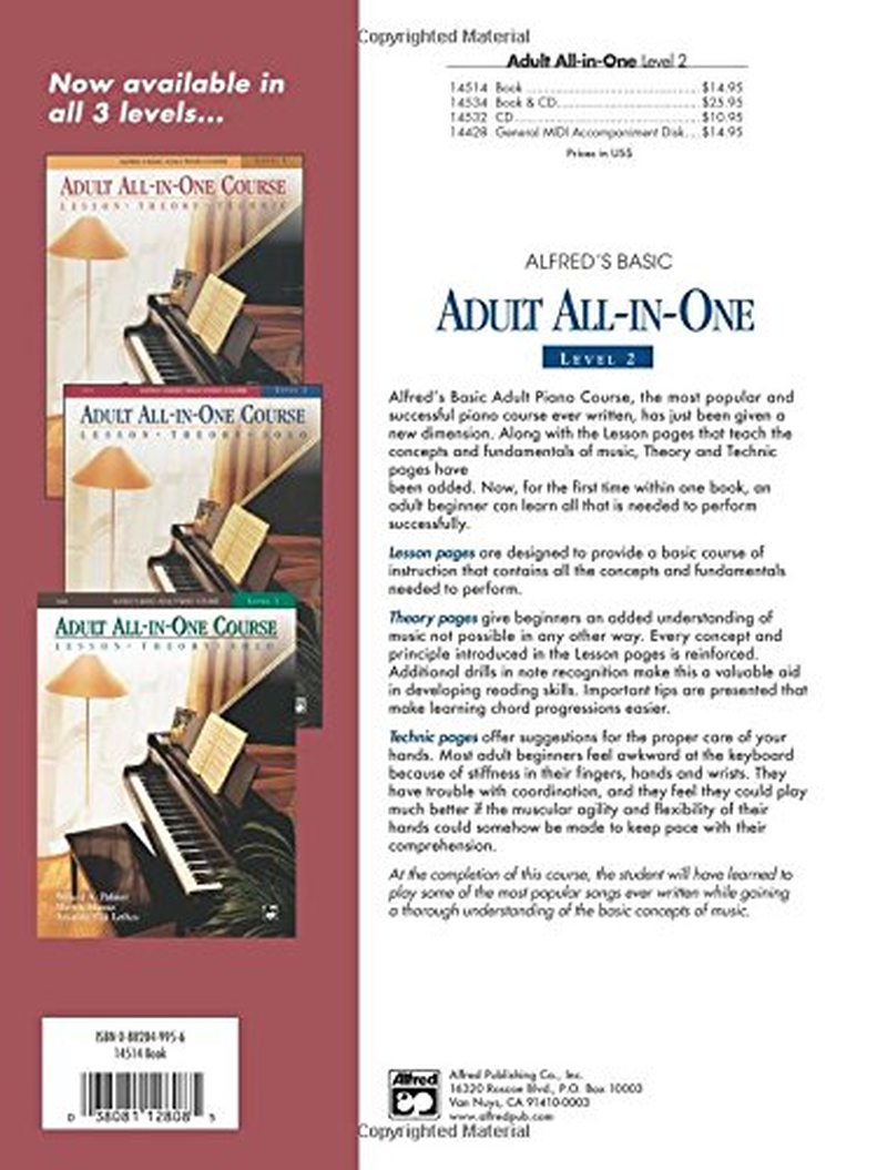 Alfred'S Basic Adult All-In-One Piano Course image number 6