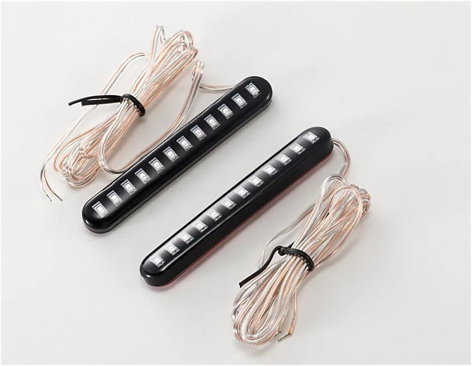 Mirror Indicator Light 2PCS 12V LED Turn Signals Strip Motorcycle Amber Sequential Water Flowing Tail Brake Lights 12 LED Blinker Stop Lamp image number 6