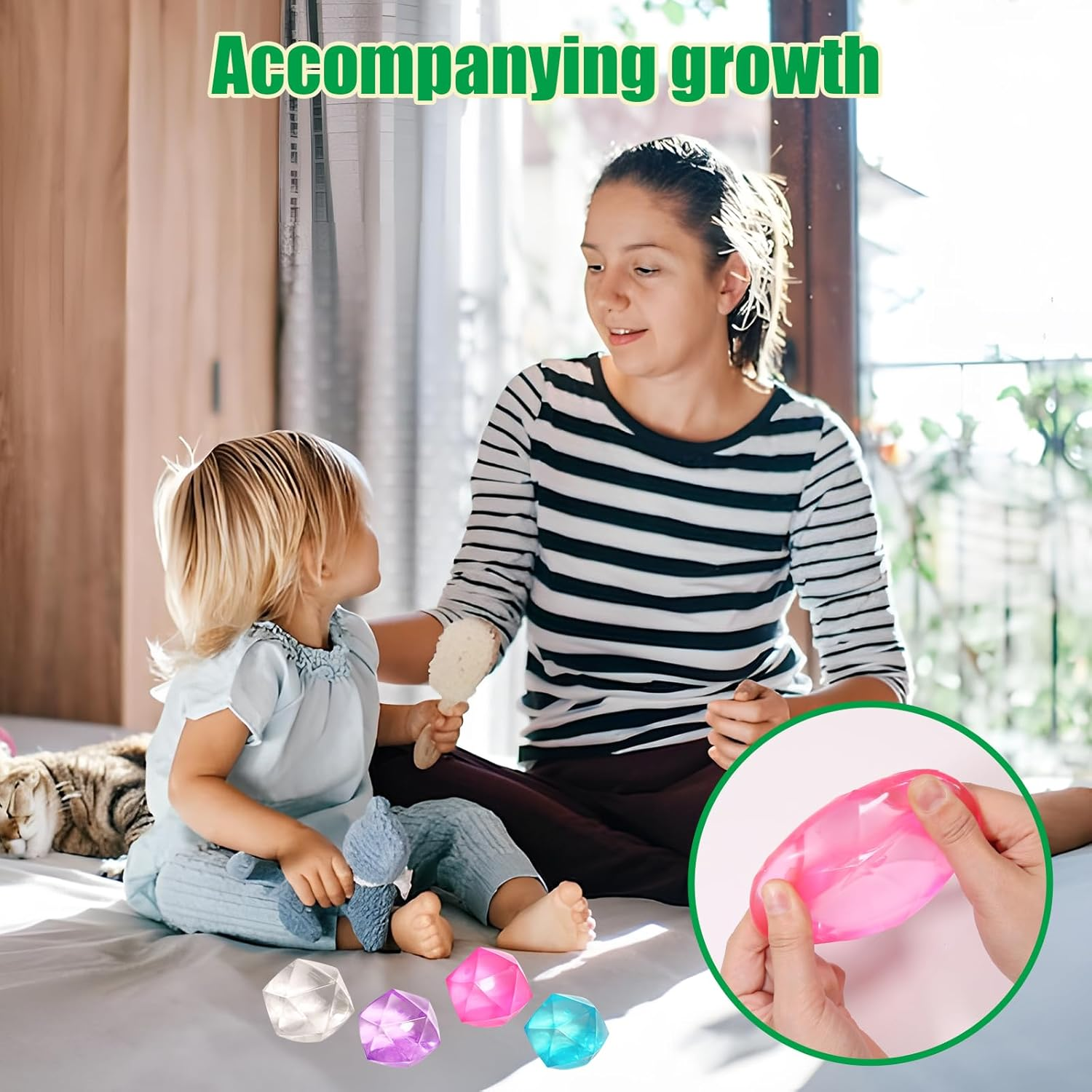 Stress Cube - Squishy Stress Balls-Sensory Fidget Toy for Your Best Mellow and Chill - Square Shape with Filling in Assorted Blue Pink Purple White - Age 3 to Adult - Pack of 1 (White) image number 4