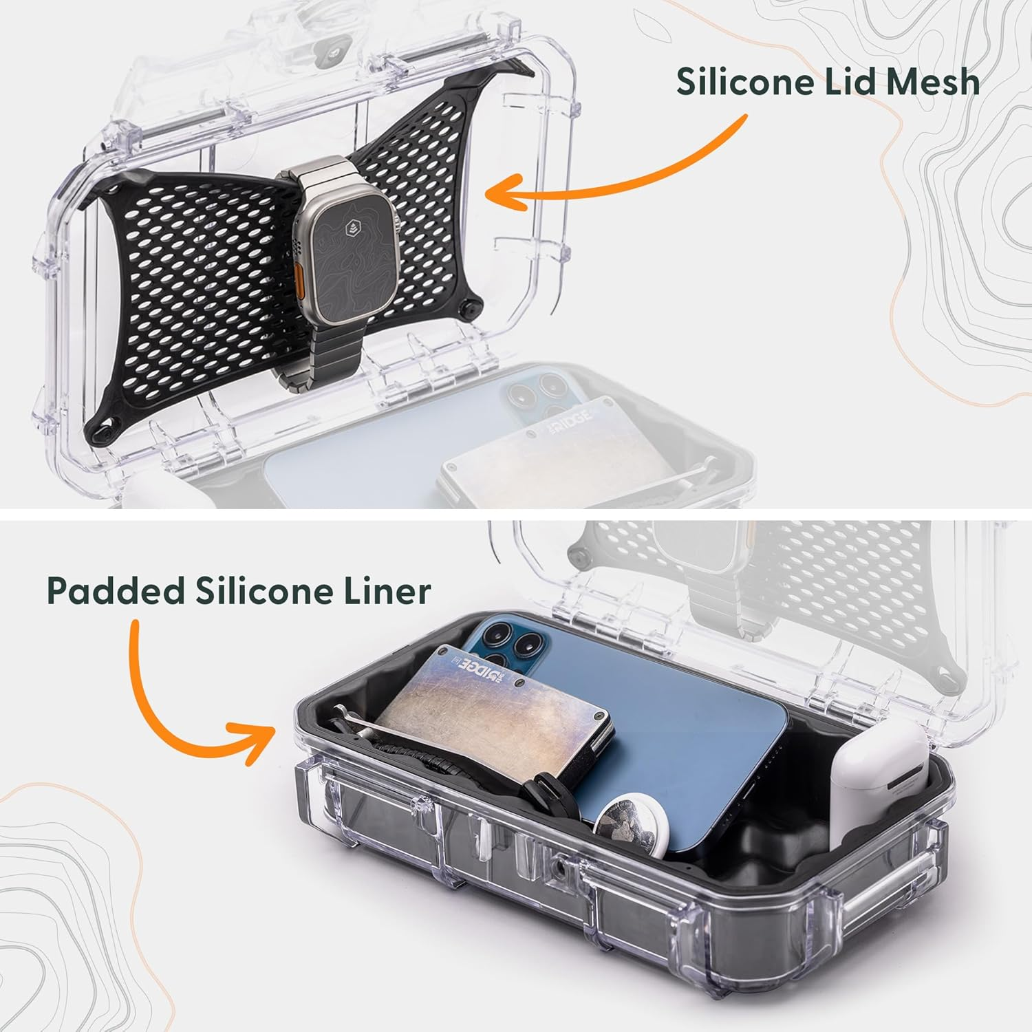 Evergreen 56 Waterproof Dry Box Protective Case - Travel Safe/Mil Spec/Usa Made - for Tackle Organization of Cameras, Phones, Camping, Fishing, Hiking, EDC, Water Sports, Knives (Orange) image number 1