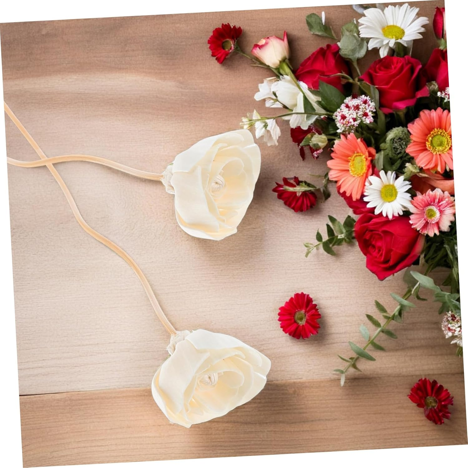 8Pcs Rattan Reed Diffuser Sticks with Dried Flower Fragrance Sticks Natural Aromatherapy Accessories for Home Scenting and Room Freshening image number 5