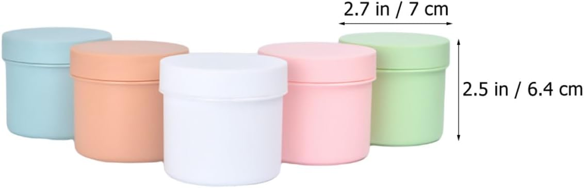 VOSAREA 5Pcs 150G Frosted Plastic Cosmetic Jars Set with Lids, Small Travel Containers for Creams, Makeup Samples, Face Mask Powder Storage, Multi-Color Refillable Skincare Jars For image number 6