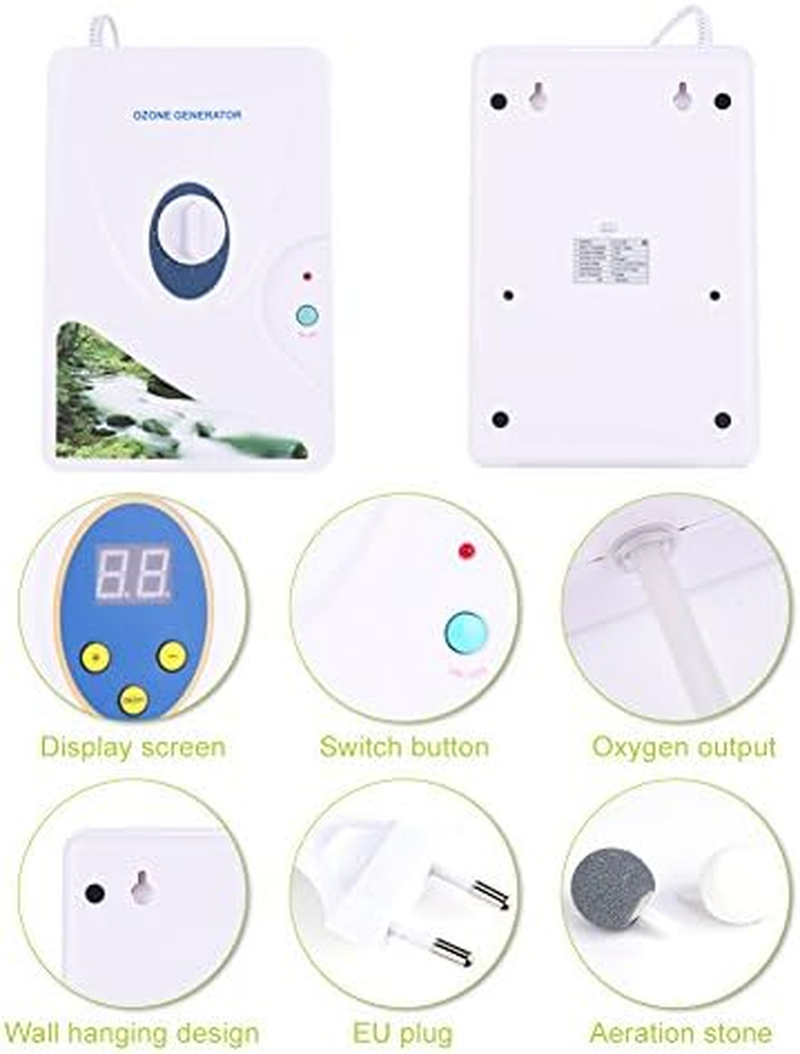 Ozone Generator Ozonator Air Purifier, 600 Mg/H Generator Wheel Timer Air Purifier Kitchen Room Oil Vegetables Meat for Water Fresh Air Clean 220 V image number 3