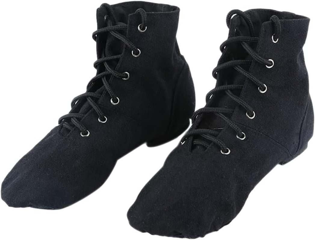 SHOWERORO Girls' Ballet Dance Shoes Boys and Girls Ballet Flats Dance Heels Canvas Upper Leather Sole image number 1