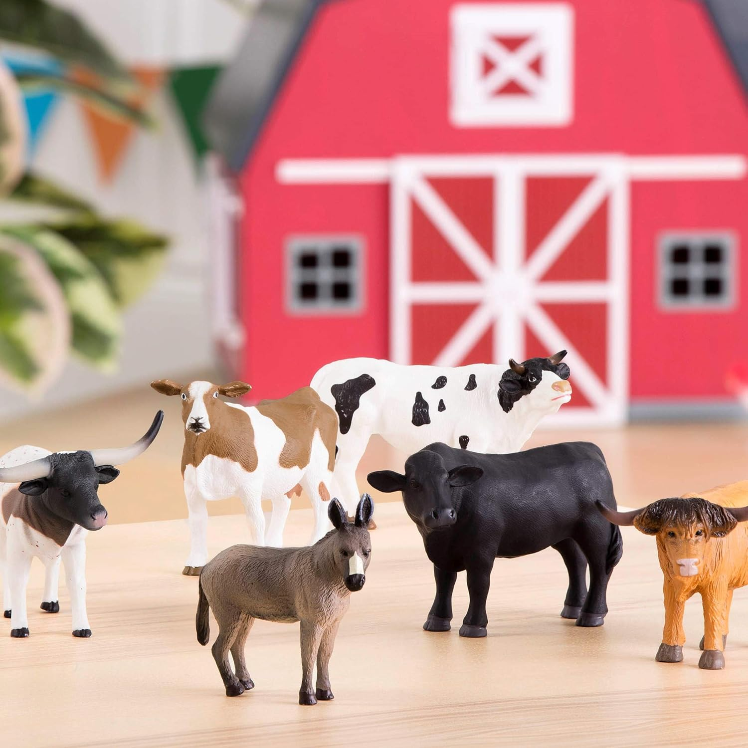 Terra by Battat &ndash; Toy Farm Animals &ndash; Cows, Bulls, Donkey &ndash; Animal Toys for Kids &ndash; 6 Farm Figurines &ndash; 3 Years + &ndash; Farm Animal Set image number 4