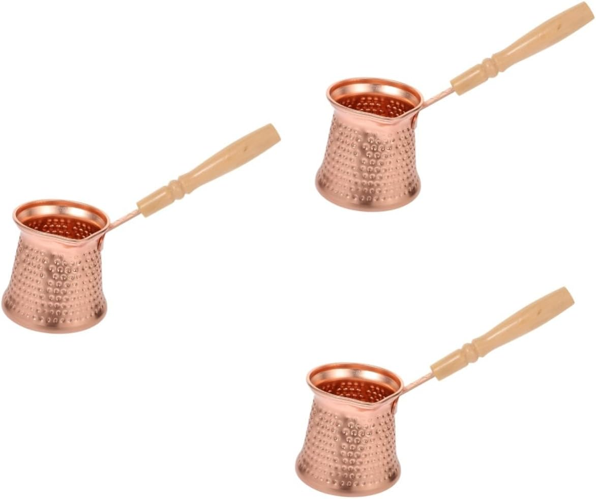 HOLIDYOYO 4Pcs Ergonomic Espresso Pot Non-Stick Turkish Coffee Pot Stovetop Machine Side Handle Milk for Heating