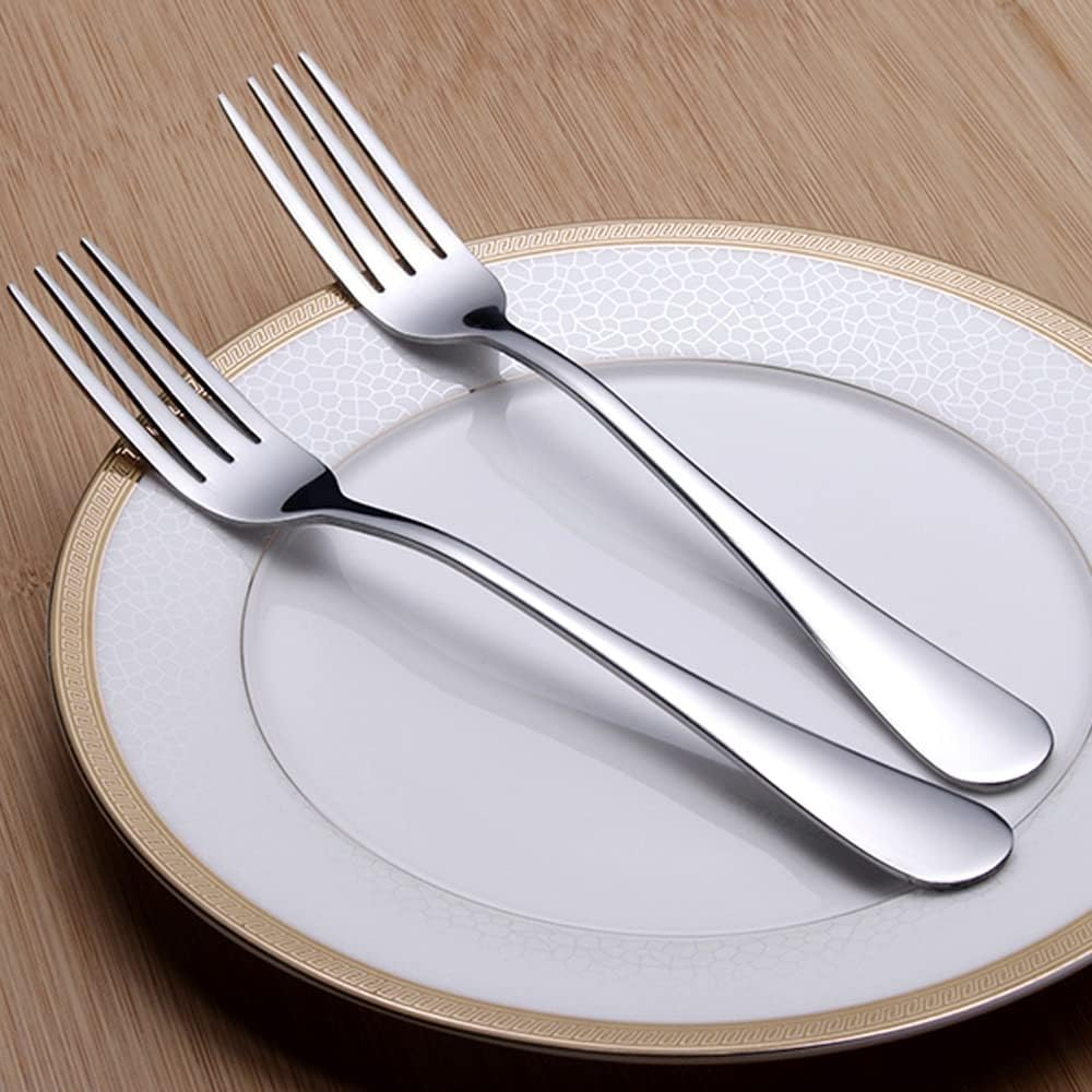 MAKAWER Flatware Dinner Forks Stainless Steel Cake Fork Top Food Grade Fruit Dessert Fork Table Forks Mirror Finish & Dishwasher Safe Set of 6, 7.2Inch