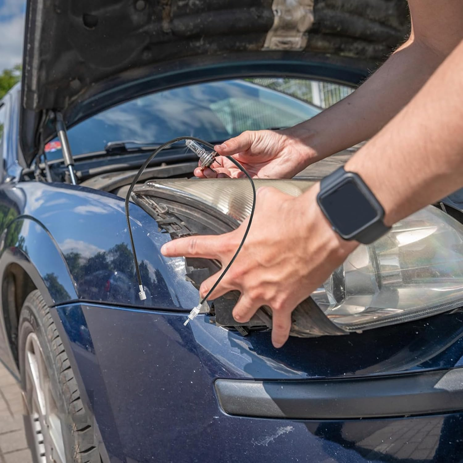 FELTECHELECTR Motorbike Replacement Speedometer Cable: Compatible for Suzuki Gs 550-1100 Gn250 Dr500 - Motorcycle Repair Speedometer Wire Accessory image number 2