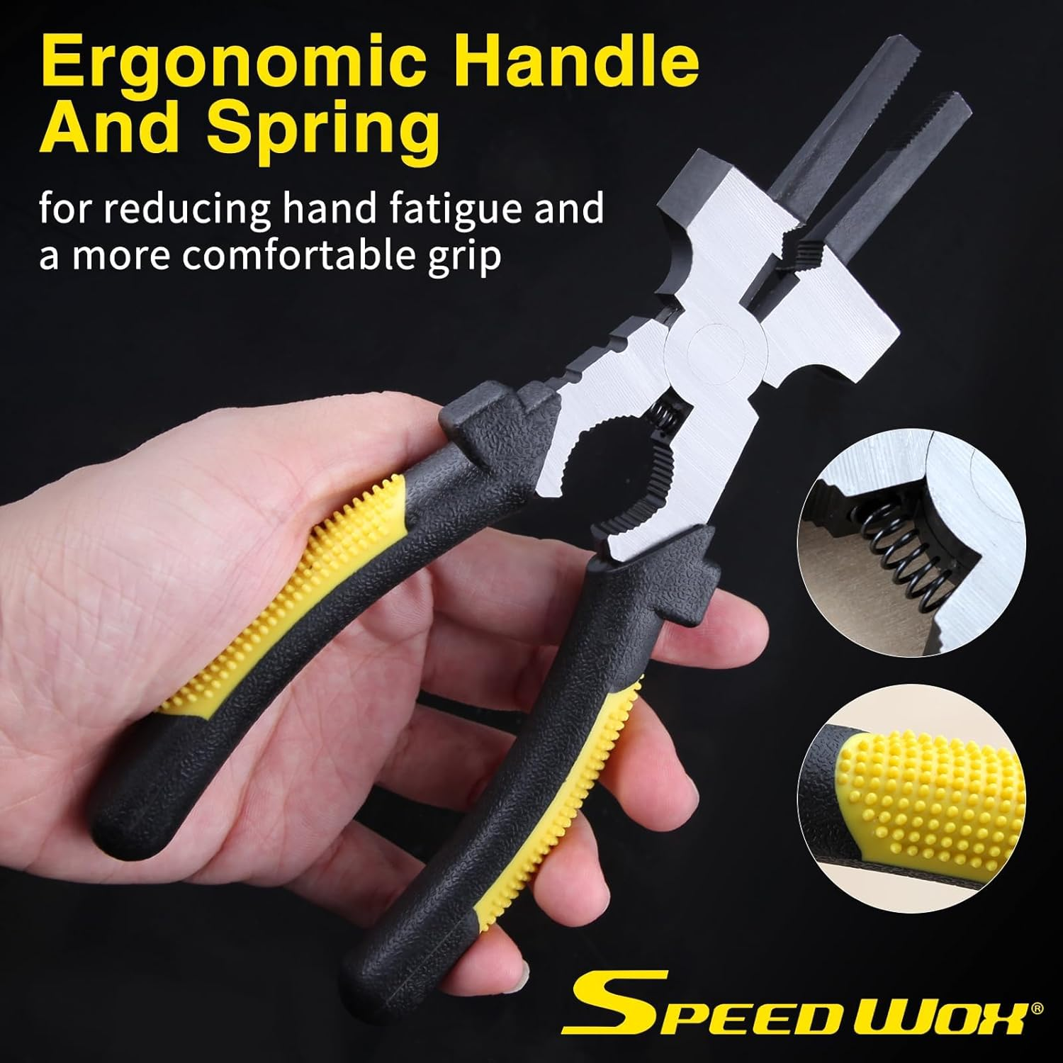 SPEEDWOX Mig Welding Pliers with Measurement Holes 7-In-1 Multi-Function Welding Pliers 7" Welding Hand Tool Mig Nozzle Cleaner Slag Hammer for Scraping Spatter, Wire Drawing and Cutting image number 3