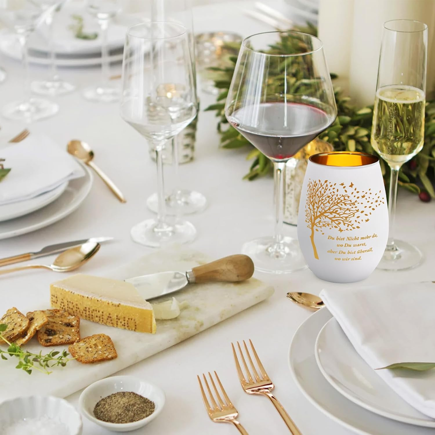 Mourning Gift, White Funeral Candle for Funerals and Memorial Parties, Elegant Tea Light as a Condolence Gift, 1 Piece in Matte White image number 5