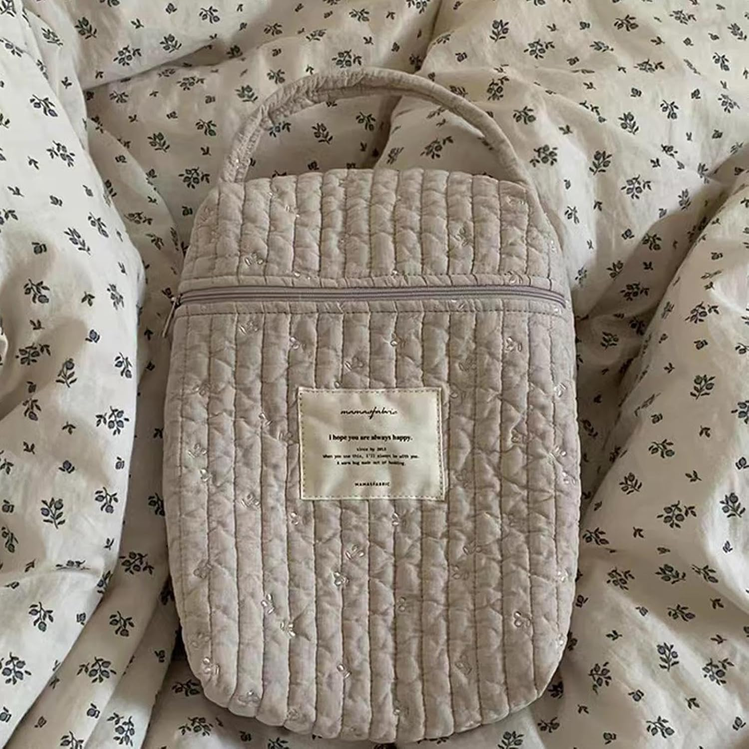 Diaper Bag Organizer, Diaper Caddy Organizer | Diaper Organizer for Changing Table Cotton Nursery Diaper Caddy Quilted Diaper Bag | Soft Multi-Purpose Diaper Organizer Portable Diaper Stacker image number 2