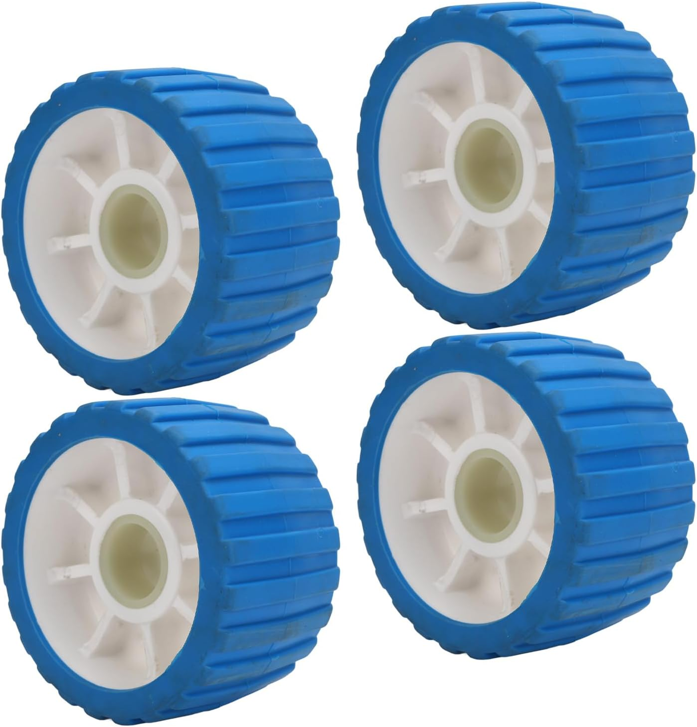 4 PCS Trailer Roller, Boat Trailer Rollers, Trailer Wobble Rollers High Temp Stubborn Poly Ribbed Wobble Roller for Boats Trailers 125 by 73 by 30Mm image number 4