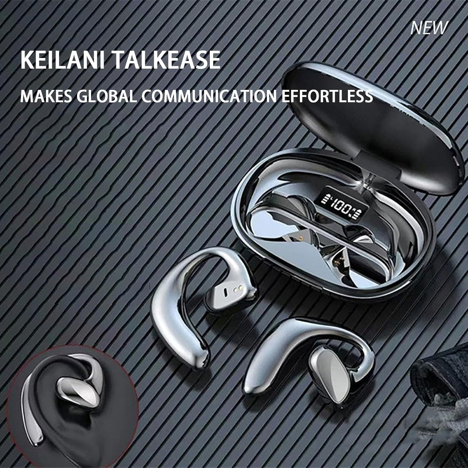 Keilani Talkease Earbuds Translator, Ai Headphones Language Translation, Keilini Talkease the Ultimate Translation Solution in Your Ears, Makes Global Communication Effortless (Black) image number 2