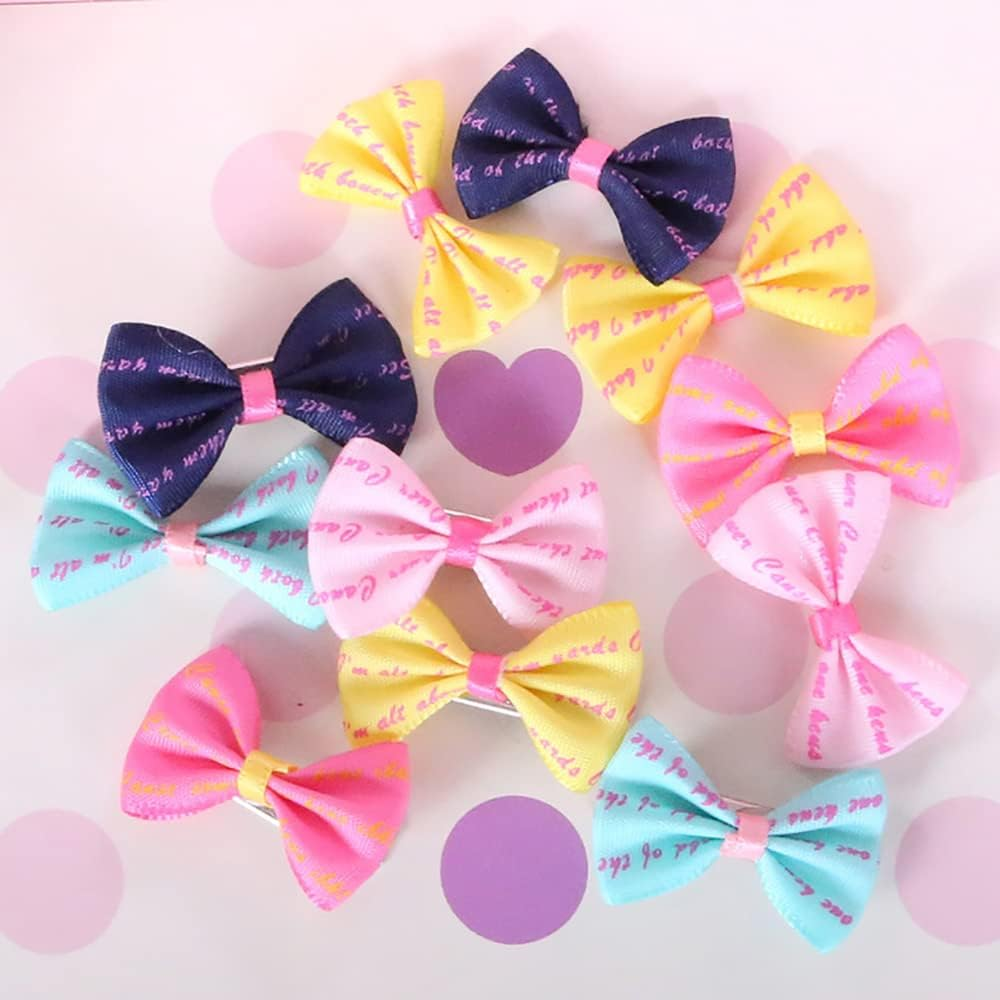 WVRLY 15Pcs Puppy Dog Hair Bow with Alligator Clips Pet Hair Bows Pet Grooming Hairpin Kitten Bow Barrettes Small Dogs Bowknot Hair Clip for Puppies Cats and Other Small Pets image number 4