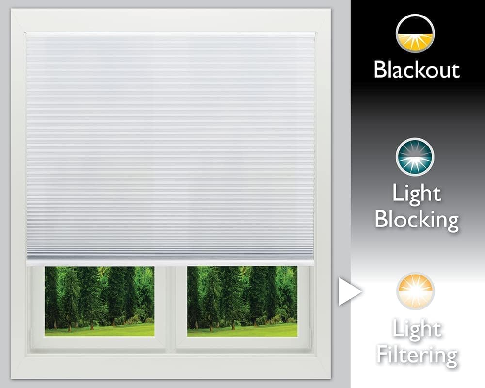 Easy Lift Trim-At-Home Cordless Cellular Light Filtering Fabric Shade White, 30 in X 64 In, (Fits Windows 19"- 30") image number 6