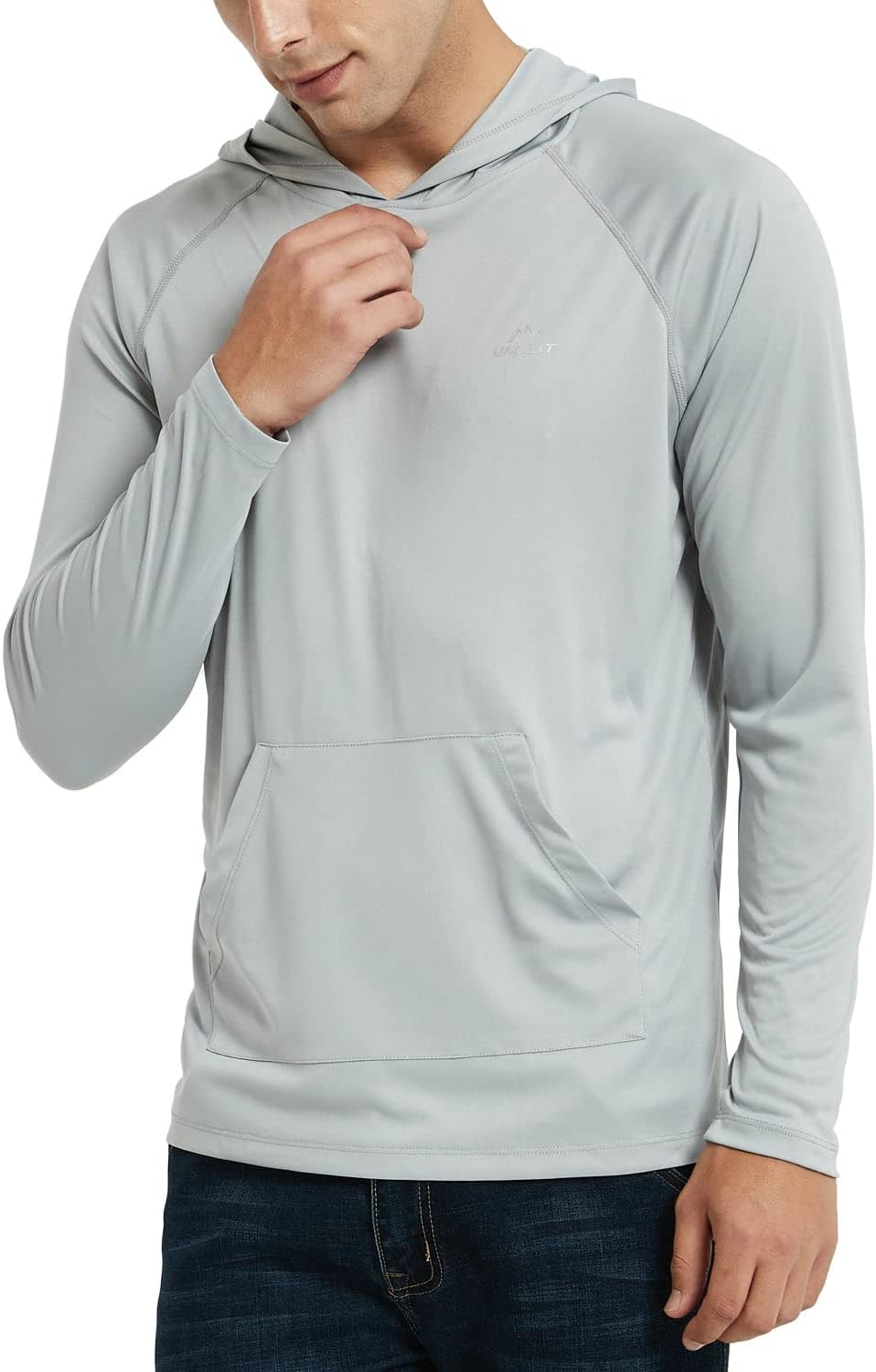 WILLIT Men'S UPF 50+ Sun Protection Hoodie Shirt Long Sleeve Rash Guard Fishing SPF Outdoor UV Shirt Lightweight Pocket image number 2