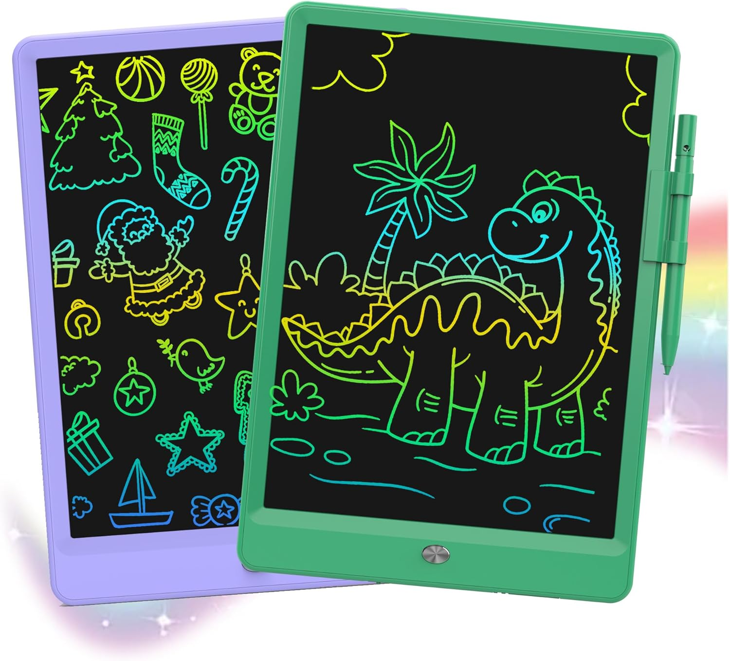 LCD Writing Tablet for Kids,10 Inch Digital Screen Drawing Pad Writing Pad,Colorful and Erasable Electronic Drawing Writing Pads (Purple&Green) image number 1