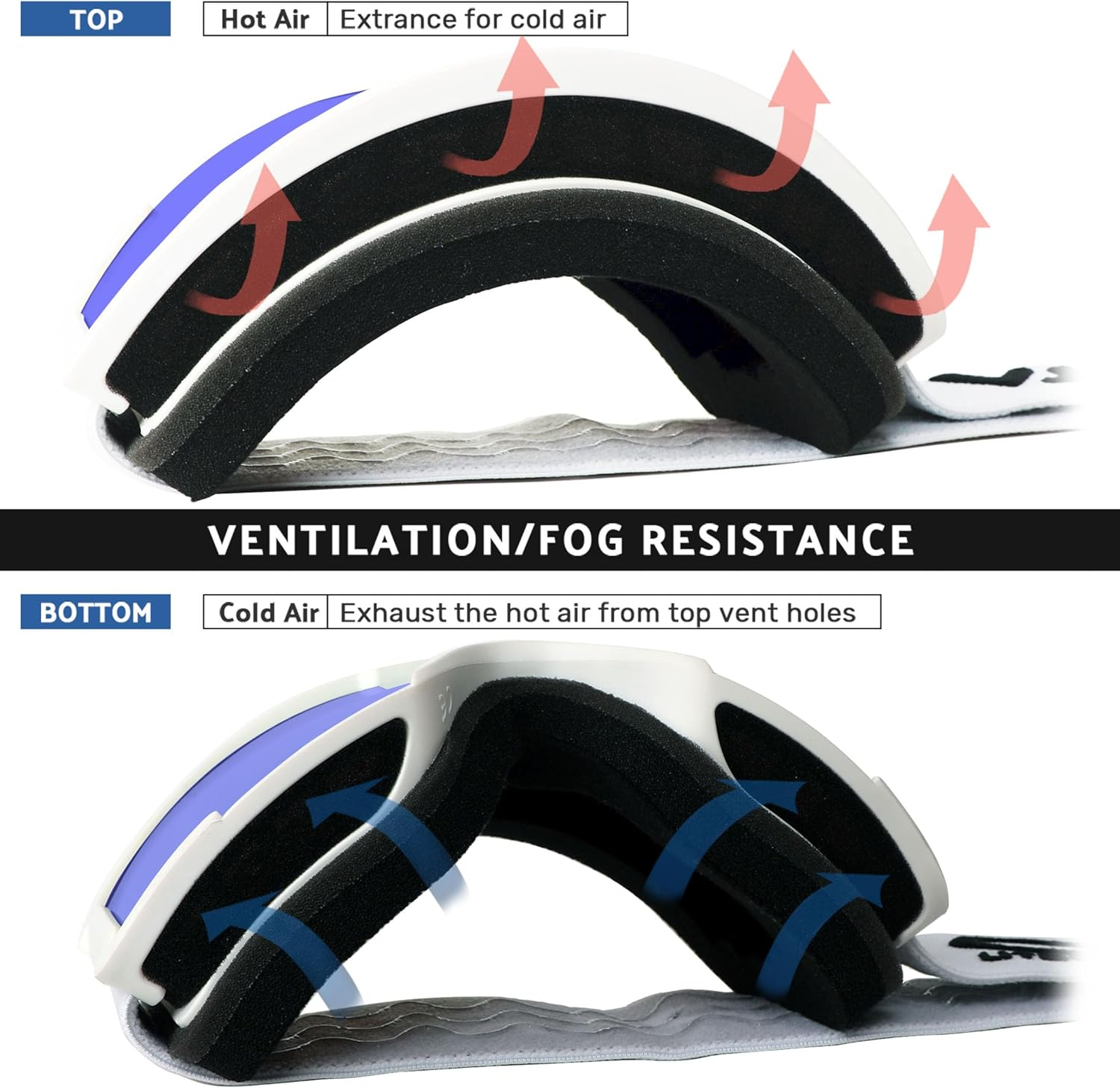 OUTDOOR SPARTA Snow Sports Goggles- Helmet Compatible Ski Goggles for Men & Women with 100% UV Protection image number 5