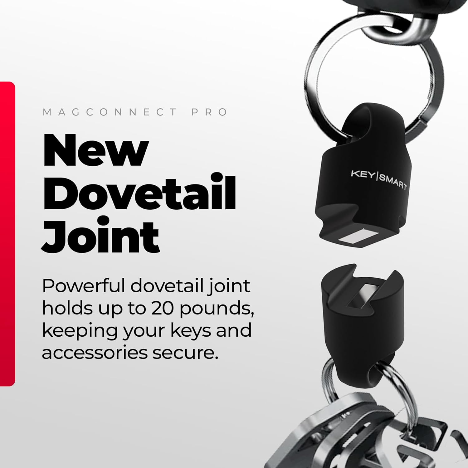 Keysmart Magconnect Pro Magnetic Key Holder for Purse, Key Chains for Car Keys - Detachable Key Ring Quick Release Keychain image number 6