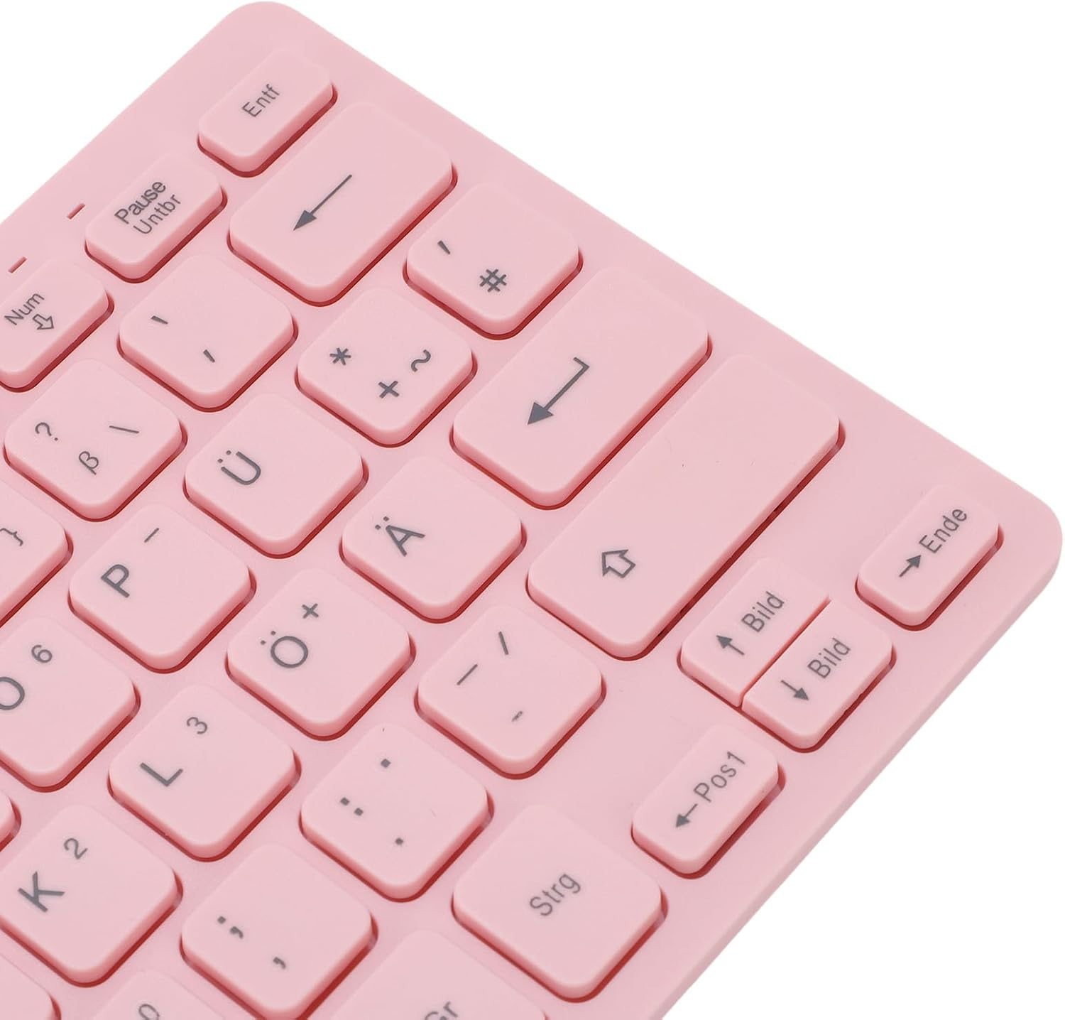 Wired Gaming Keyboard, 78 Keys Quiet USB Mechanical Keyboard with anti Slip Foot Pads, Small Wired Mini Keyboards for Gaming Working (German Version)