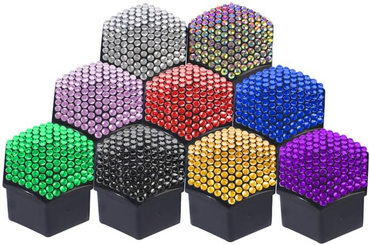 PTNKUIIY 21 Mm Car Nut Covers Wheel Nut Caps &ndash; Pack of 20 Bling Diamond Hexagonal Tyre Nut Covers Wheel Nut Cap with Removal Tool Wheel Bolt Caps Wheel Nut Cap Colourful image number 2