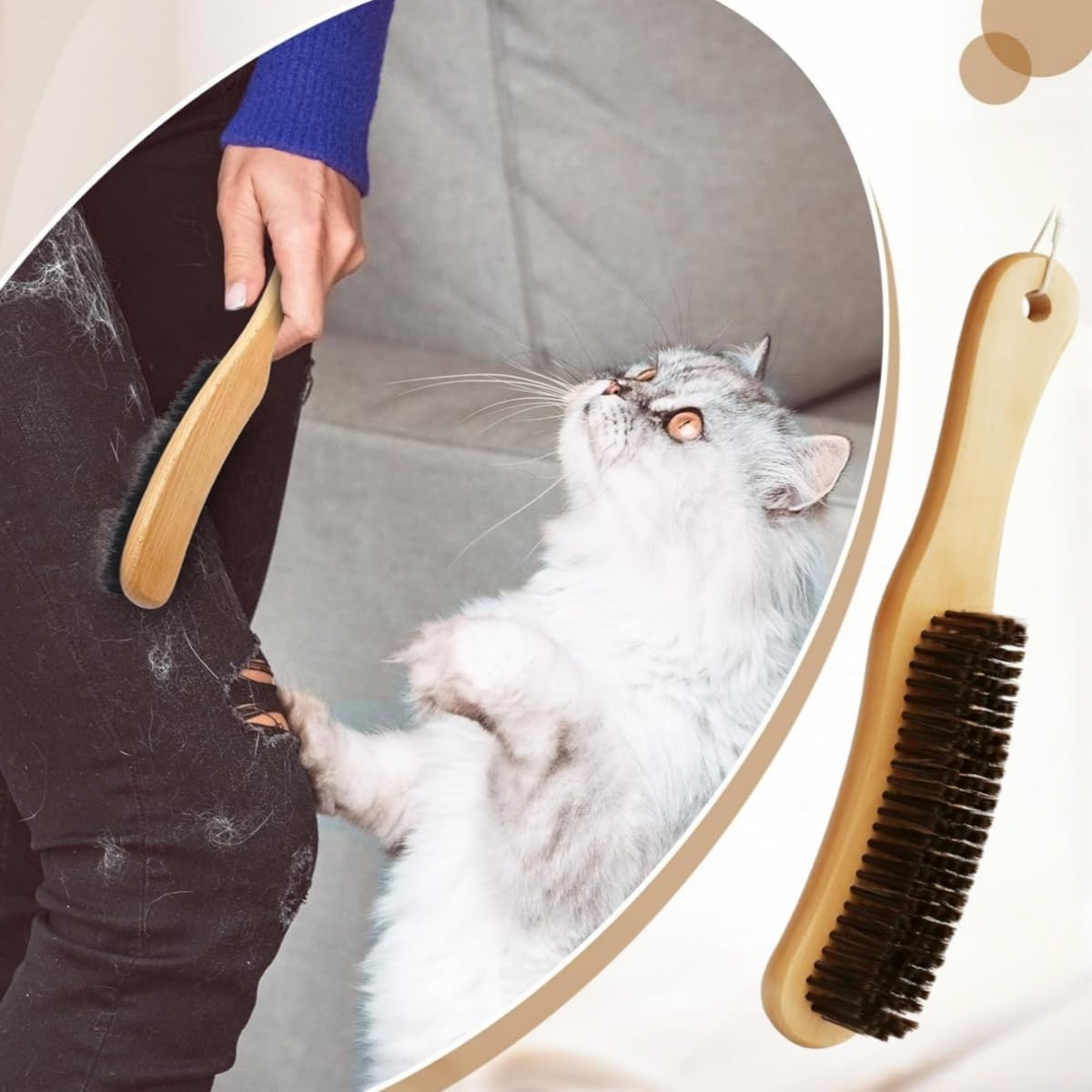 2 PCS Hat Brushs, Felt Cleaning Brush for Shoes,Clothes Brushs,Wooden Dust Removal Brush,Boar Bristle Lint Remove Pet Hair Dust Cowboy Hat,Suits, Cashmere, Suede image number 6