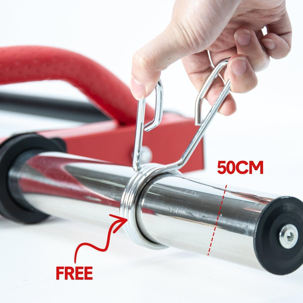 ALSTON Heavy Duty Hex Trap Bar Olympic Deadlift Squat Bars Max 300Kg Load Hexagonal Bar with 2 Spring Clasps and Handles for Home Gym Squat Shrug and Farmer Walk image number 4