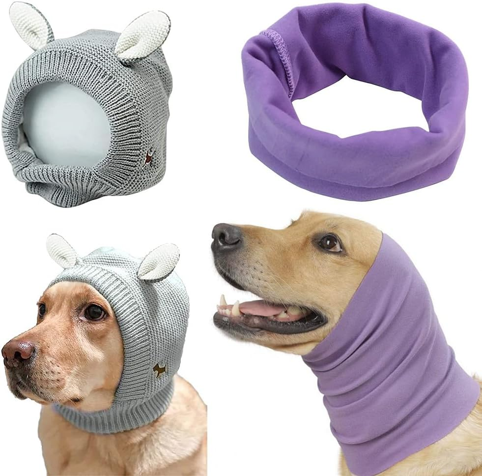 2Pcs Dogs Quiet Ear Covers Noise Earmuffs Protection Anxiety Relief Grooming Force Drying Headband Snoods Protection