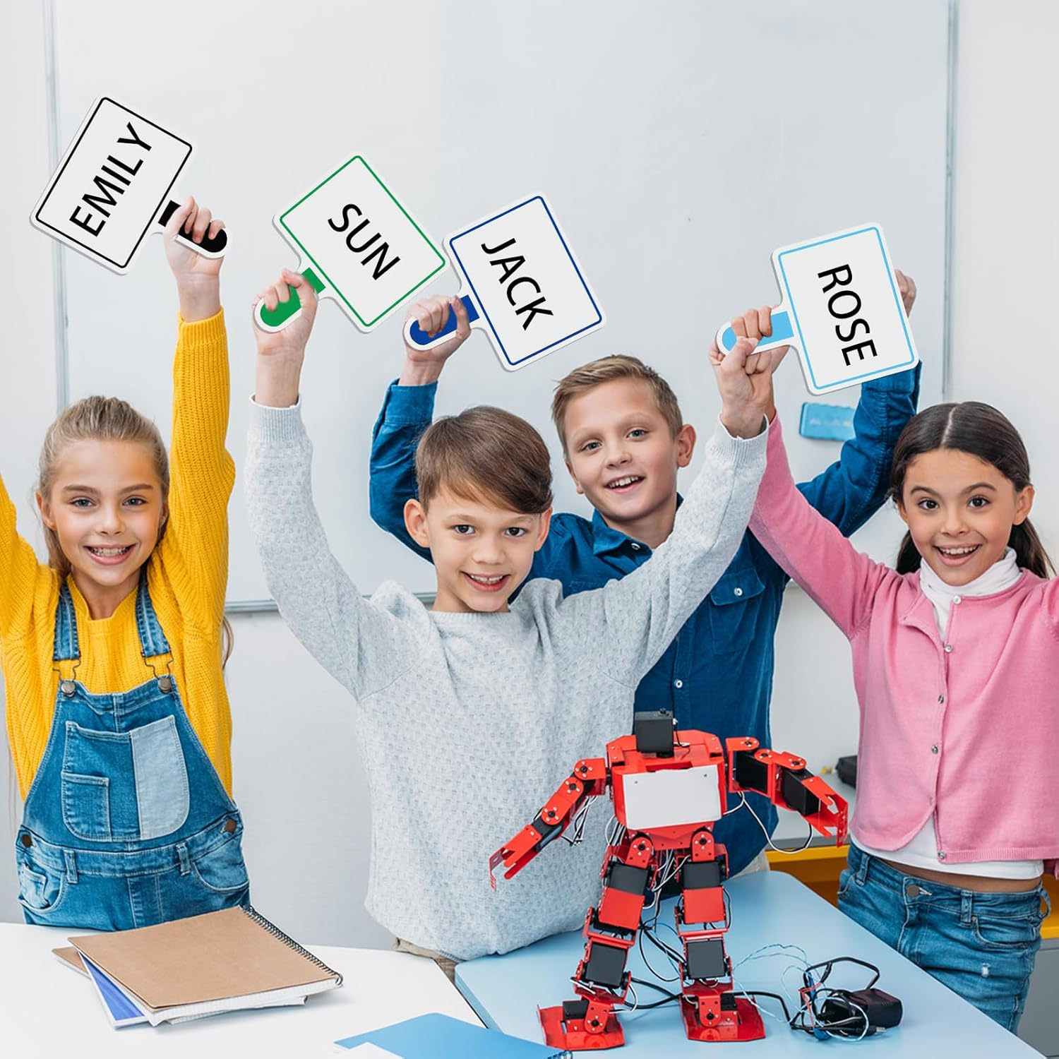 Crtiin 40 Pcs Dry Erase Paddles Auction Paddles Mini Dry Erase Board Small Handheld Double Sided Whiteboard Quick Response Answer Board for Student, Teaching, Bidding, Voting, Classroom, Bridal Shower image number 5