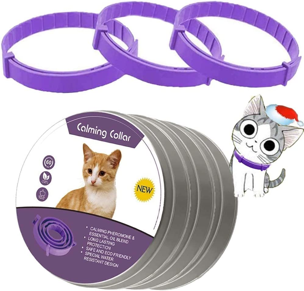 Cat Calming Collar, 3 Pack Calming Collar for Cats, Kitten Pheromone Anti-Anxiety Calm Collars, Adjustable Waterproof Collar up to 15 Inches Fit for Small Medium Large Cats image number 4