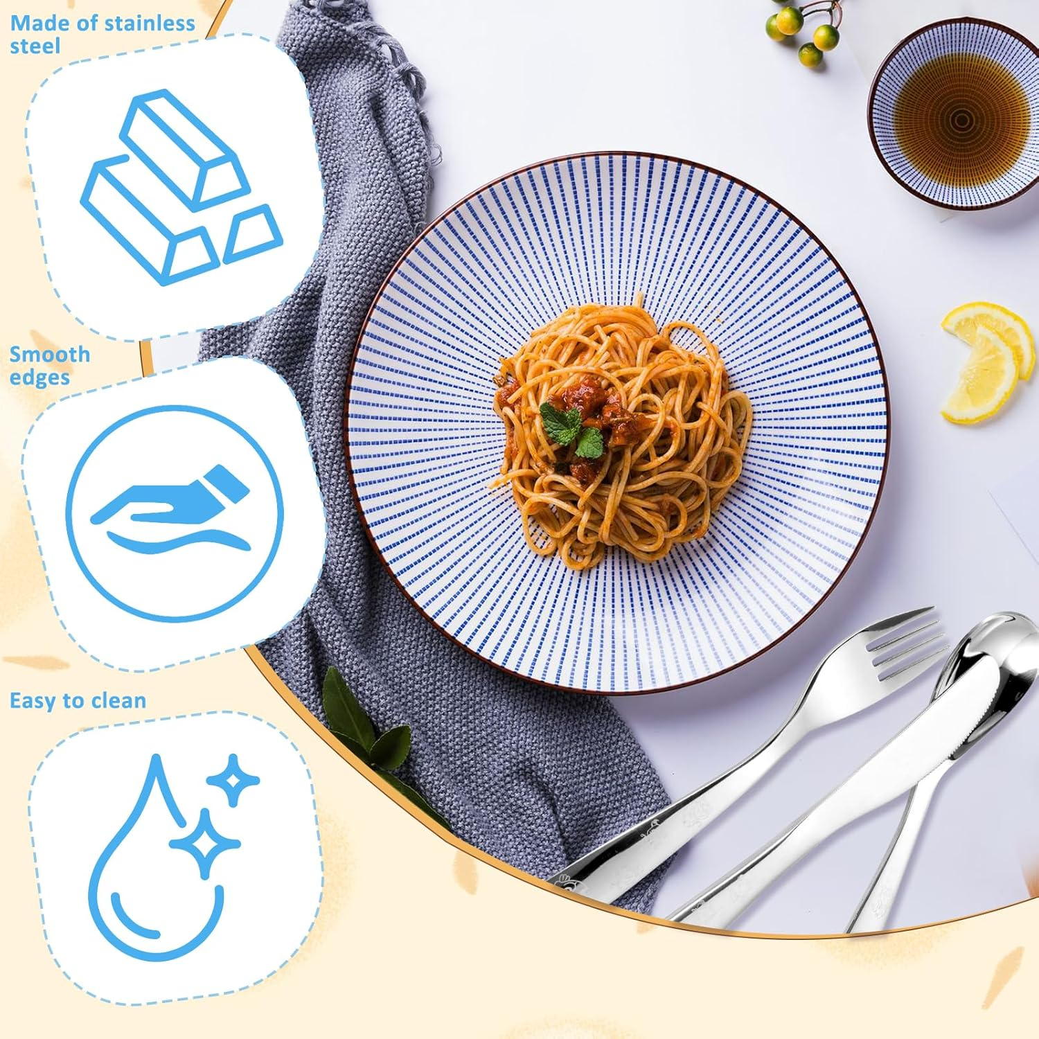 12 Pcs Stainless Steel Toddler Utensils Set Cartoon Kid Silverware Set Mirror Polished Child Knife Fork and Spoon Kit Tableware Flatware Kit Dishwasher Safe for Kids (Silver) image number 5