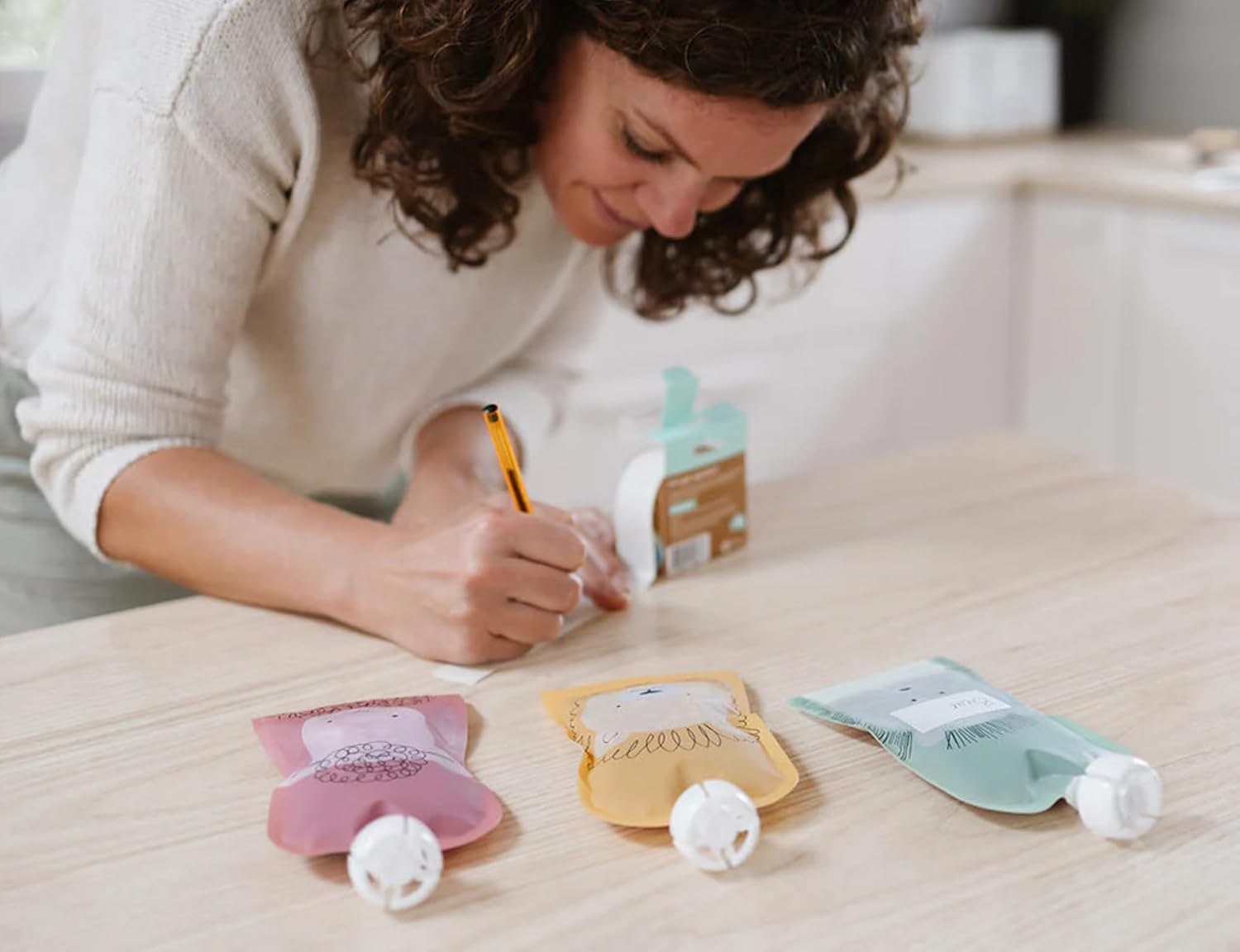 Reusable Food Pouches for Kids and Adults &ndash; Bundle Kit,10 Pack Eco-Friendly Squeeze Bag for Baby Food, Smoothies, Yoghurt, Freezer Safe, Travel Storage Pouch Set - Cerulean Sage