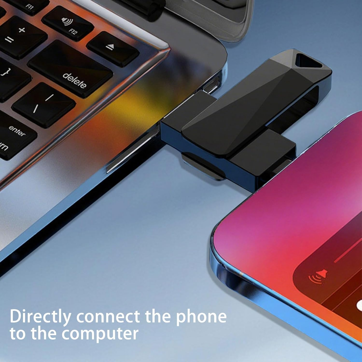 2TB USB Drive, 4-In-1 Iphone USB Stick, USB Flash Drive for Backup, Compatible with Iphone, Ipad, Android, PC USB Memory Stick (Black) image number 1