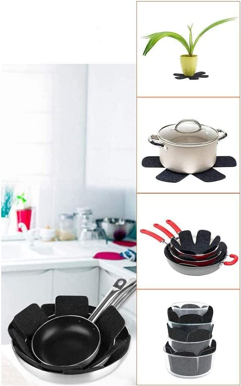 12 Pot and Pan Protectors, 12 and 3 Different Sizes, Set of Pot and Pan Protectors, Non-Slip Separator to Prevent Scratches or Scratches When Stacked image number 2