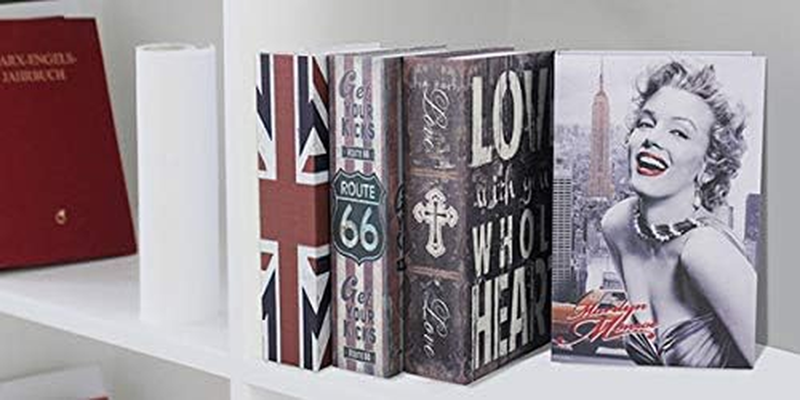 Storage Book Safe Storage Box Dictionary Secret Safe Tin with Security Combination Lock/Key Redirect Book Hidden Safe (Key, Route 66)