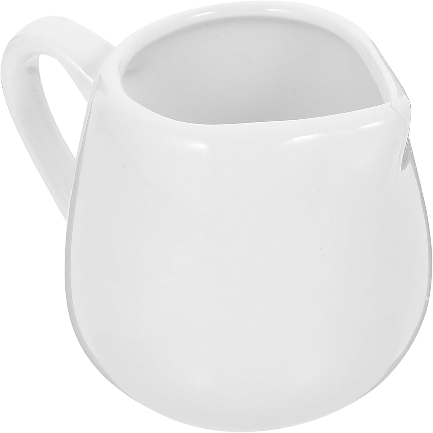 ABOOFAN Mini Ceramic Creamer Pitcher with Handle, 4 Pcs 100Ml Coffee Milk Creamer Pitcher White Milk Frothing Pitcher Coffee Jug Pourer Syrup Espresso Cup for Honey Sauce image number 3
