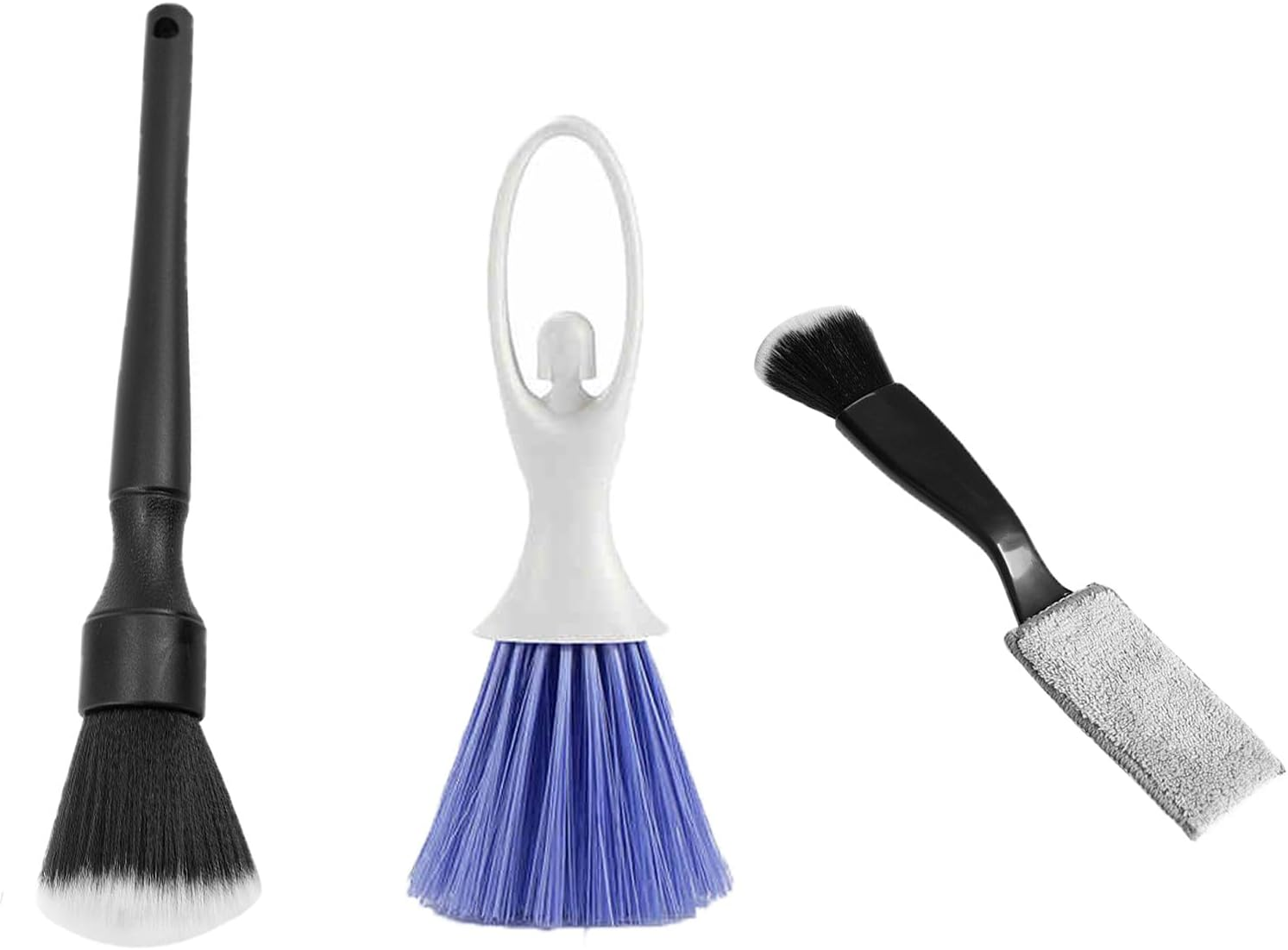 3 Piece Car Cleaning Set, Soft Haired Car Interior Cleaner Set, Angel Brush Car Cleaning Set Interior, Gap Car Care for Car Interior and Car Care Car Indoor Outdoor Use (Multi-Colour 1)