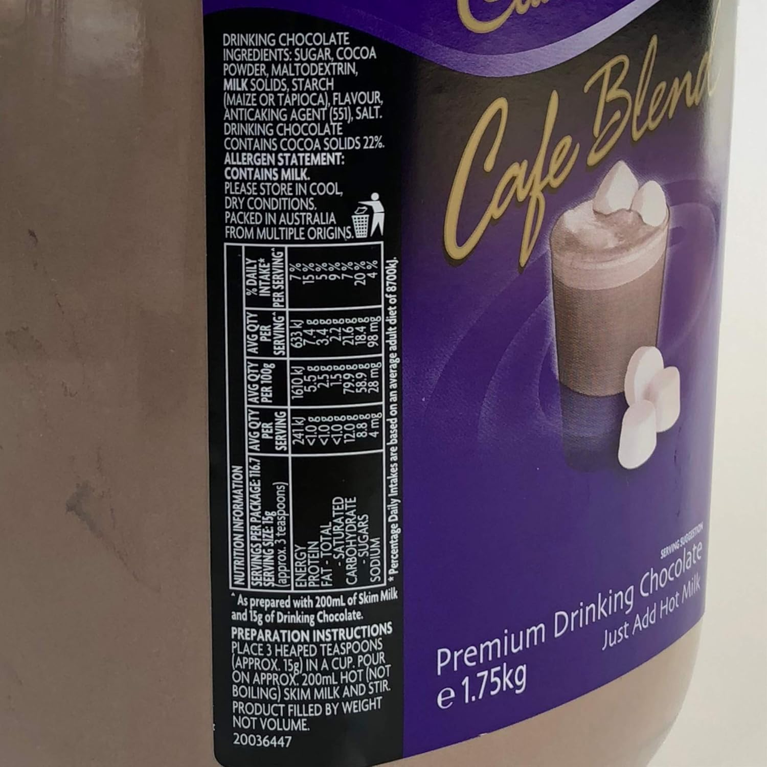 CADBURY Cafe Blend Premium Drinking Chocolate, 1.75 Kg image number 1